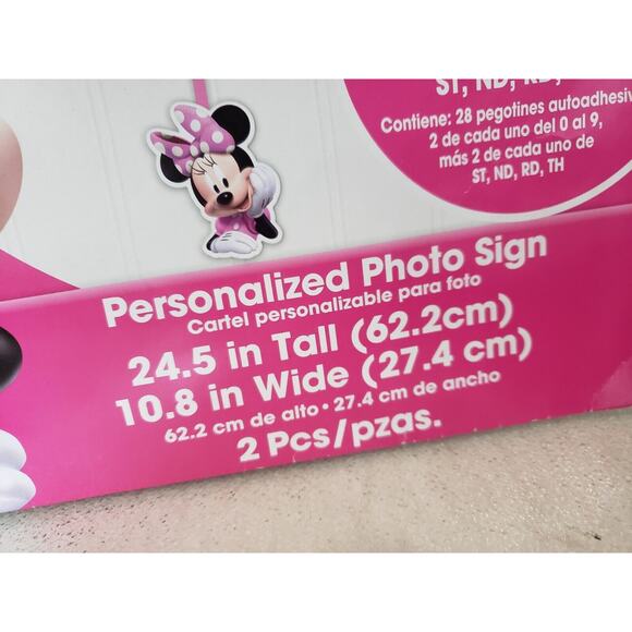 LOT Minnie Mouse Birthday Party PERSONALIZE Photo Sign Disney Decorations Banner - Picture 4 of 7